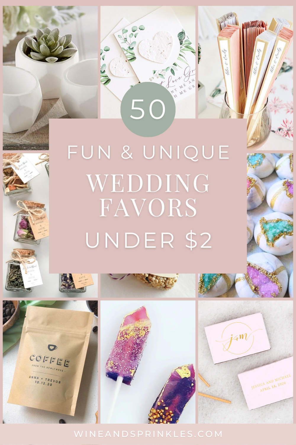 50 Fun and Unique Wedding Favors Under $2 — Wine & Sprinkles